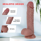7.8" Realistic Flesh Liquid Silicone Dildo with Strong Suction Cup