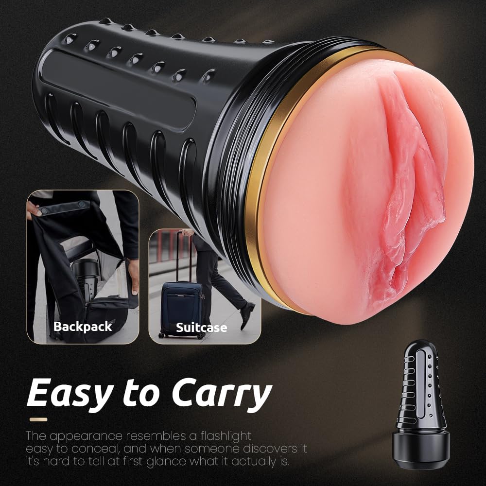 Male Masturbator Realistic Pocket Pussy Vagina Textured with 7.5in Depth