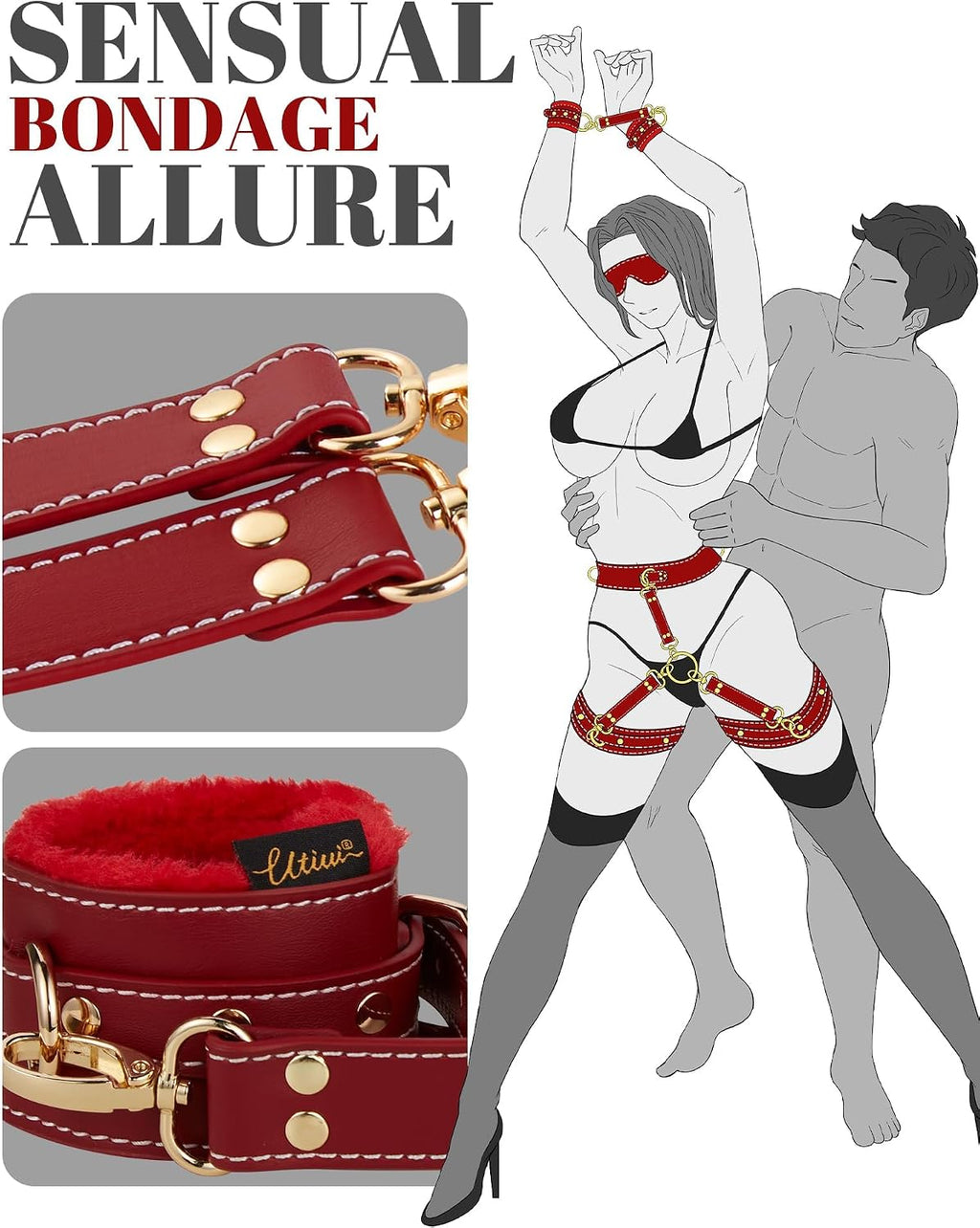 Sex Bondage BDSM Kit Restraints 6PCS Sets
