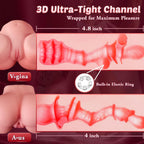 Torso Pocket Pussy Sex Doll for Men with Dual 3D Textured Channels