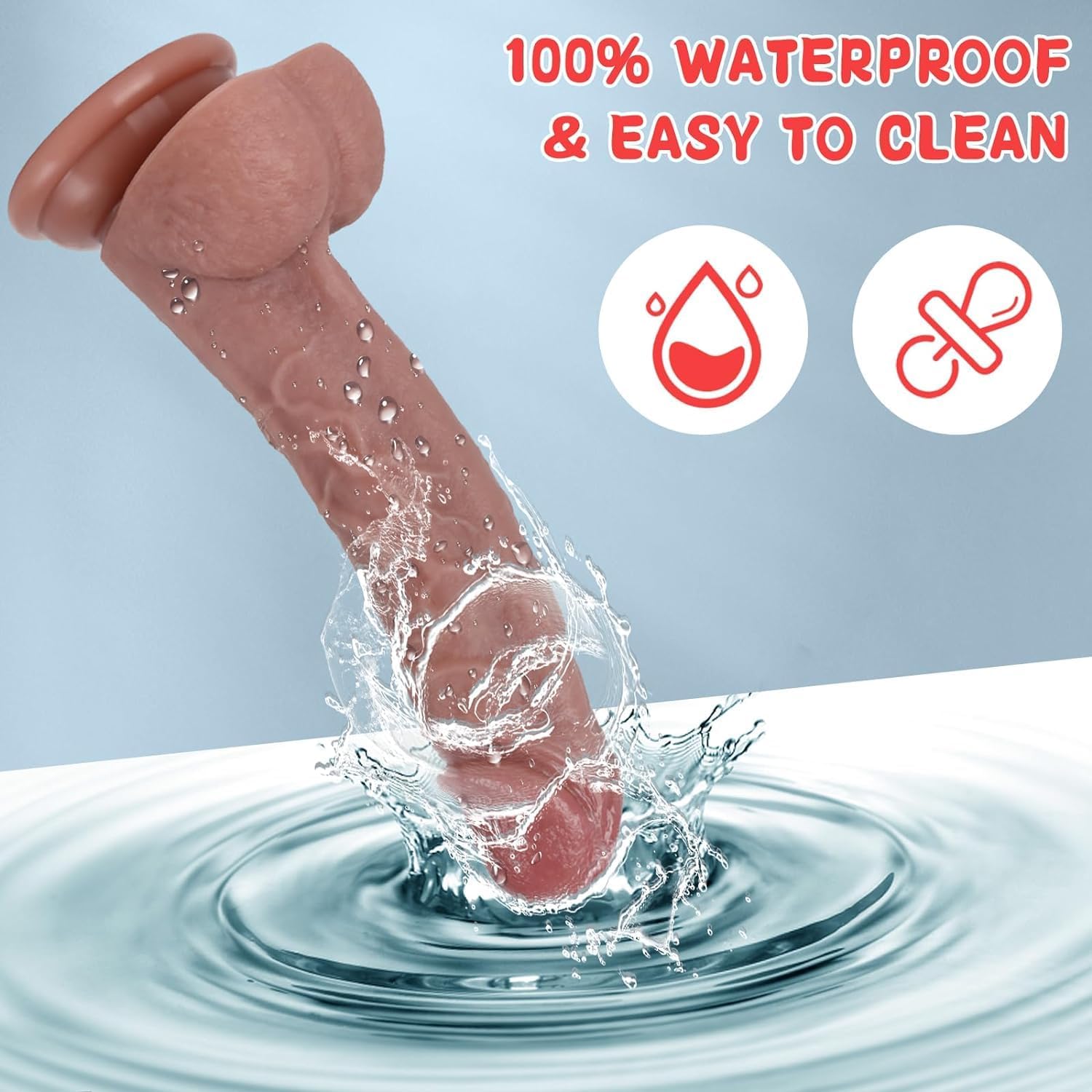 7.8" Realistic Flesh Liquid Silicone Dildo with Strong Suction Cup