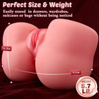 Torso Pocket Pussy Sex Doll for Men with Dual 3D Textured Channels