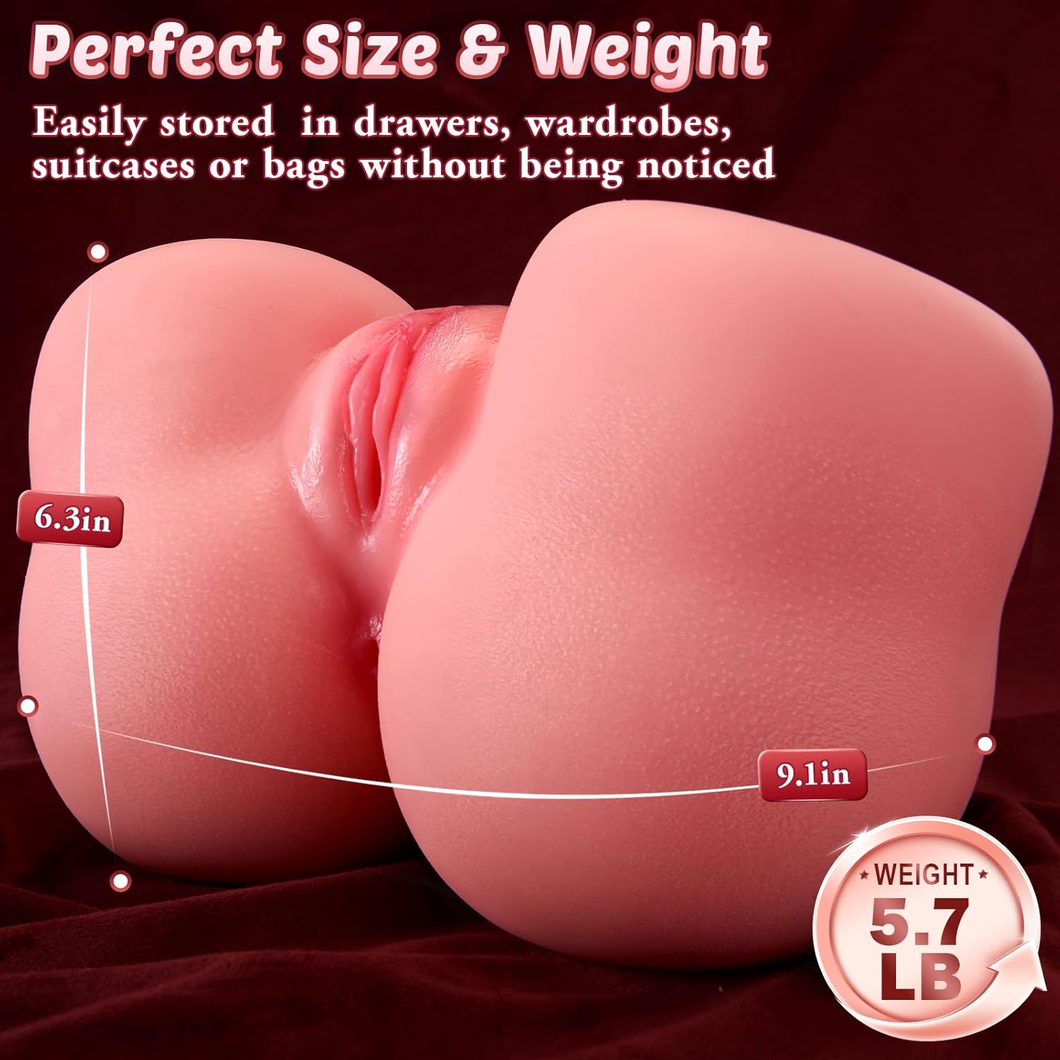 Torso Pocket Pussy Sex Doll for Men with Dual 3D Textured Channels