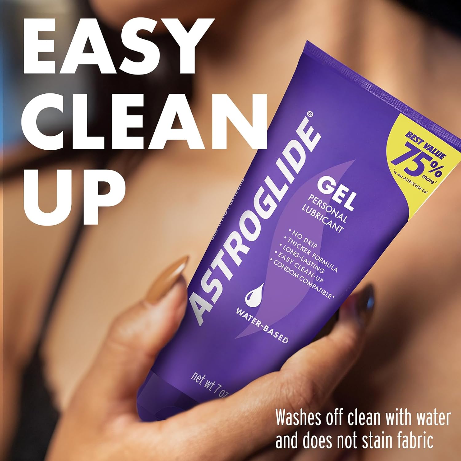 Water-Based Lube, Thicker Gel, Stay-Put No Drip, 7 Fl Oz