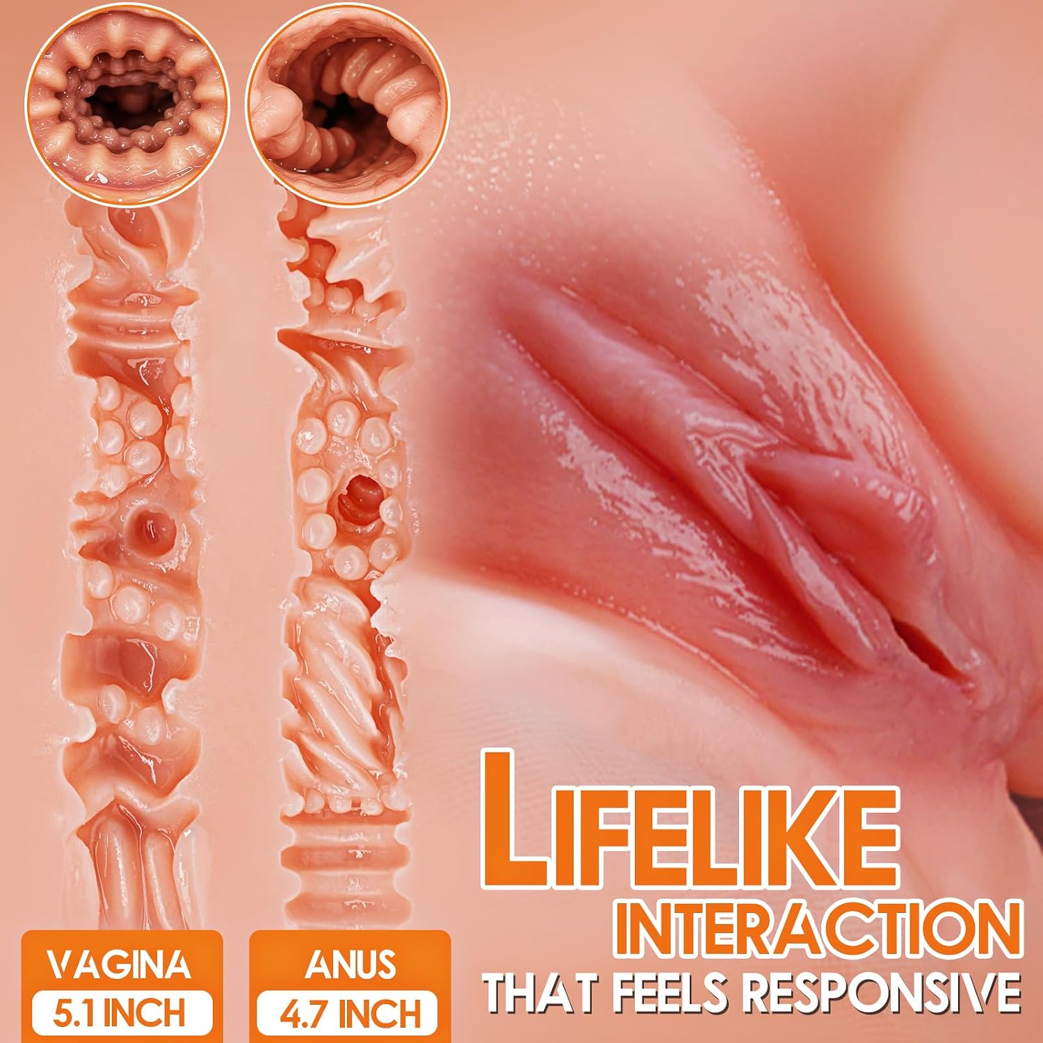 Sex Doll Torso Male Sex Toy with Bouncing Jiggly Boobs & Ass